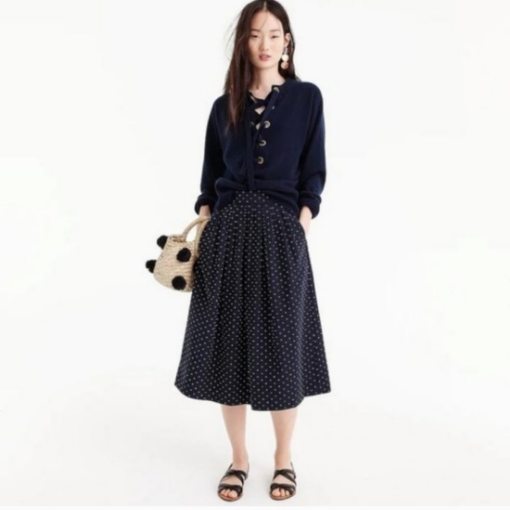 J. Crew Midi Skirt in Vintage Clip Dot